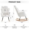 Kumasinova Plush Teddy Fabric Modern Accent Rocing Chair with Headrest&Anti-Slip Pads,Versatile Armchair Rocker with 250lbs Capacity - 3 of 4