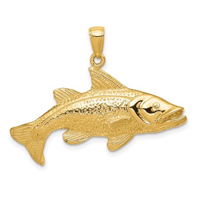 Black Bow Jewelry 14k Yellow Gold Snook Pendant