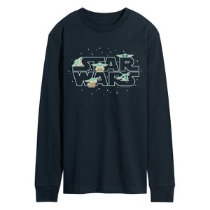 Men's - Star Wars - The Mandalorian Grogu Star Wars Long Sleeve Graphic T-Shirt - 1 of 4