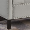 Lyngins Velvet Storage Bench with Armrests, 48"L Upholstered Tufted Button Ottoman with Storage, Bed Bench with Nail Accents, Solid Wood Foot Stool - 4 of 4