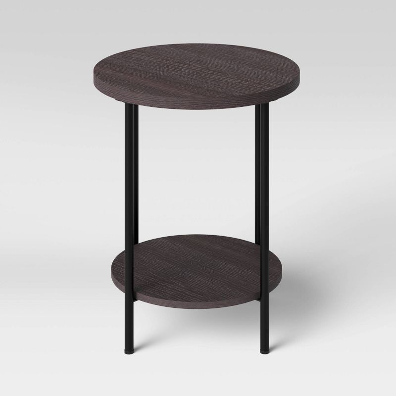 Wood and Metal Round End Table - Room Essentials™, 4 of 13