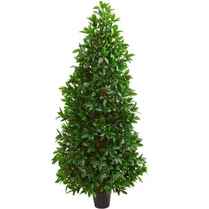 Nearly Natural 5-ft Bay Leaf Cone Topiary Artificial Tree UV Resistant (Indoor/Outdoor) - 1 of 1