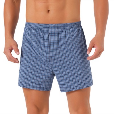 INSPIRE CHIC Men's Classic Elastic Waistband Plaid Pattern Boxer Shorts