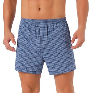INSPIRE CHIC Men's Classic Elastic Waistband Plaid Pattern Boxer Shorts - 1 of 4