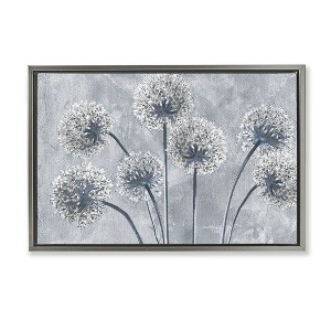 Stupell Industries Blue Onion Flowers Floating Frame Canvas Art - 1 of 4