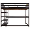 PAGED Twin Size Loft Bed with Desk Modern Simple Pine Bed Frame with 4-layer Storage Shelf and Ladder for Bedroom - 3 of 4
