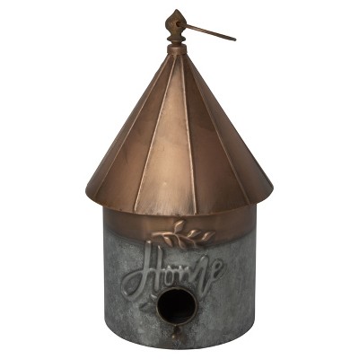 Transpac Metal 15.5 in. Bronze Home Birdhouse