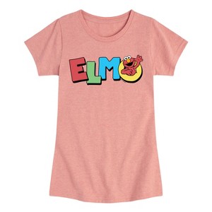 Girls' - Sesame Street - Elmo Fitted Short Sleeve Graphic T-Shirt - 1 of 4