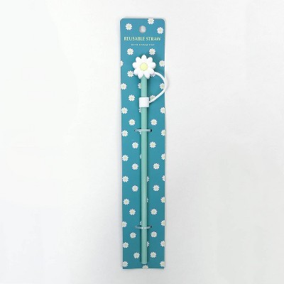 Reusable Straw and Topper Set Flower