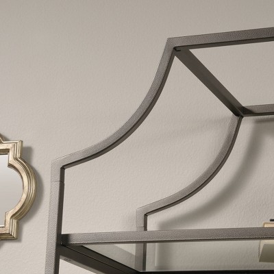 Elegant Bronze Metal & Glass 70" Luxe Display Bookcase