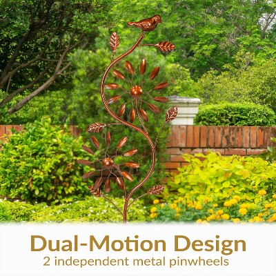 Copper Powder-Coated Iron Twirling Twigs 48" Garden Wind Spinner
