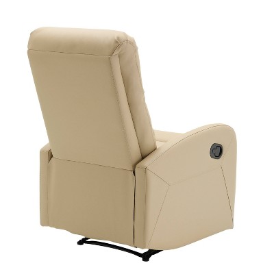 Beige Faux Leather Contemporary Recliner Chair