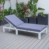 LeisureMod Chelsea Outdoor Patio Lounge Chair with Cushions in White Aluminum - 4 of 4