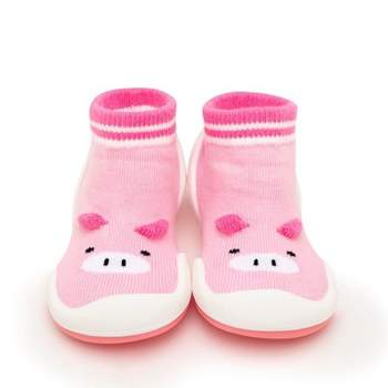 Komuello Baby Girl First Walk Sock Shoes Piglet Pink