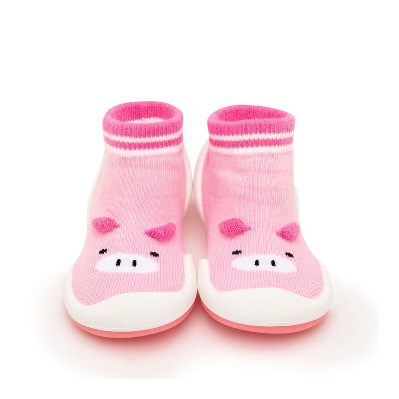Komuello Baby Girl First Walk Sock Shoes Piglet Pink, 1 of 9