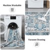 9x12 Area Rug Washable Non-Slip Vintage Carpet - Distressed Blue Green Rug for Living Room, Bedroom, Dining Room - 4 of 4