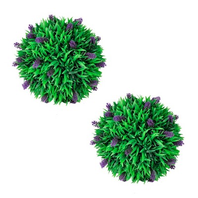 vidaXL Artificial Plant Set of 2 Green & Purple Polyethylene Medium