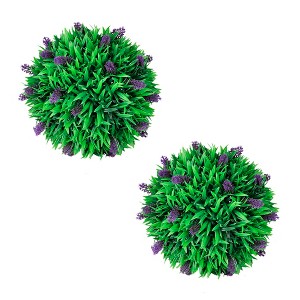 vidaXL Artificial Plant Set of 2 Green & Purple Polyethylene Medium - 1 of 3