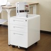 Vynxaria 3-Drawer Mobile File Cabinet - Versatile Utility Storage Cabinets with Lock and Anti-Tilt Design (White) - 3 of 4
