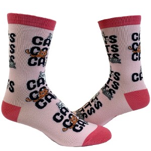 Crazy Dog T-Shirts Women's Cats Cats Cats Socks Funny Crazy Cat Lady Pet Kitty Animal Lover Graphic Novelty Footwear - 1 of 4