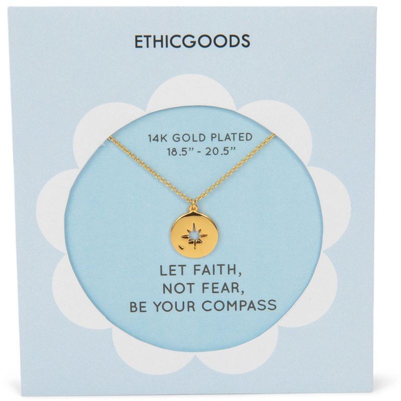 Gold Plated Compass Pendant Necklace | ETHICGOODS, 2 of 4