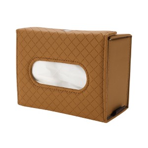 Unique Bargains Universal Car Tissue Holder Tissues Box Cover Car Backseat Extra Large Tissue Organization Faux Leather Brown - 1 of 4