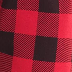 terry fabric red black buffalo plaid