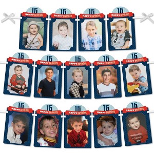 Big Dot of Happiness Boy 16th Birthday - DIY Sweet Sixteen Birthday Party Decor - Picture Display - Photo Banner - 1 of 4