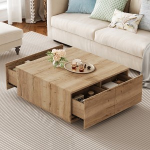 Square Coffee Table Storage Cocktail Table Center Table Sofa Side