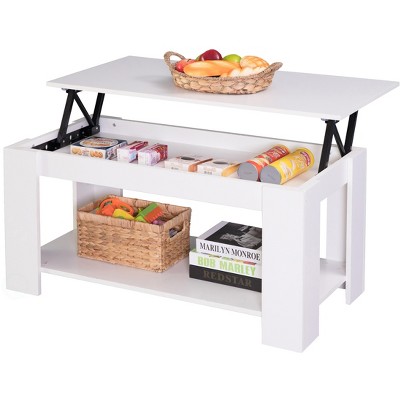 Basicwise Modern Wood Coffee Table with Lift Tabletop