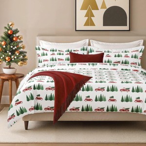 Luxury Soft Premium Christmas Duvet Cover Set - Zipper Closure & Matching Pillow Shams - CGK Linens - 1 of 4