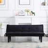 AndMakers 63.2 in. Black Velvet Twin Size Sofa Bed - 2 of 4