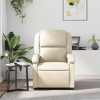 vidaXL Manual Recliner Chair - Adjustable Backrest & Footrest - Cream Faux Leather Reclining Sofa - 3 of 4