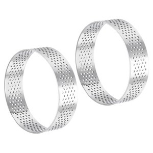 Unique Bargains Heat-Resistant Perforated Stainless Steel Cake Rings for Baking - 1 of 4