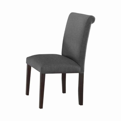 Set of 2 Solid Wood Dining Chairs Gray - Benzara