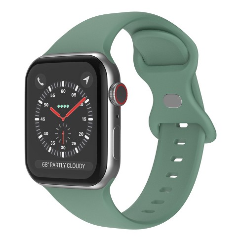 Link Apple Watch Compatible Soft Silicone Sport Band Waterproof Mens Womens For Series Se 7 6 5 4 3 2 1 38 40 41mm Pine Needle Green Target