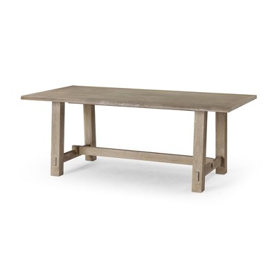 Maven Lane Yves Rectangular Wooden Dining Table in Weathered Finish