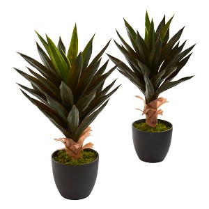 Nearly Natural Agave Artificial Plant (Set of 2) - 1 of 2
