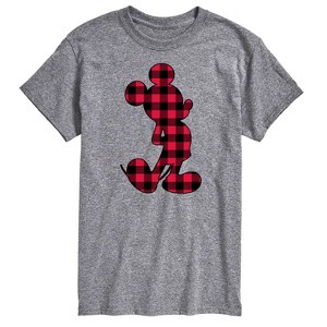 Men's - Disney - Mickey Plaid Silhouette Short Sleeve Graphic T-Shirt - 1 of 4