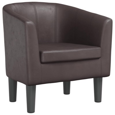 vidaXL Modern Tub Chair - Stylish Brown Faux Leather Lounge Seat for Living Room