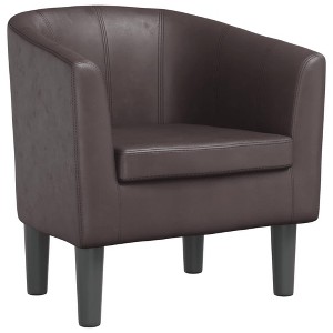 vidaXL Modern Tub Chair - Stylish Brown Faux Leather Lounge Seat for Living Room - 1 of 4