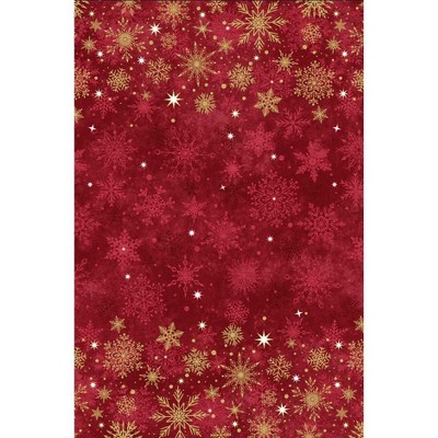 Fulvari Christmas Snowflake Accent Non-Slip Rubber Backing Indoor Area Rug Holiday Home Decor for Living Room Bedroom Bathroom