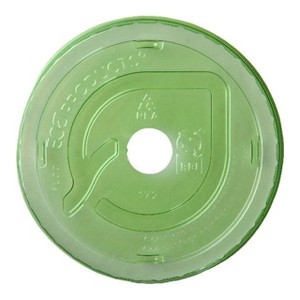 Eco-Products Flat Lid Fits 10-24 oz Cold Cup Green PLA Lid Eco-Products - Case of 1000 - 1 of 1