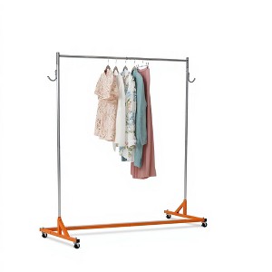 Clothes Rack Set with 2 PVC Dustproof Covers - Z-Shape Stainless Steel Rack - 1 of 4