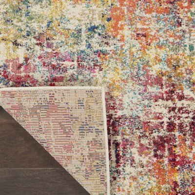 Ivory Abstract Tufted 26.5'' Synthetic Runner Rug