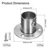 Unique Bargains Stainless Steel Wardrobe Pipe Holder Shower Closet Curtain Rod Pole Brackets 4 Pcs - 2 of 4
