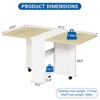 Folding Dining Table, Farmhouse Dining Table for 4 Storage Shelf, 6 Wheels Multipose Expandable Kitchen Drop Leaf Table - 2 of 4