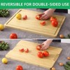 GustoWave 20"x14" Large Cutting Board for Kitchen, Bamboo Wood Chopping Board with Juice Groove & Handles, Reversible Wooden Butcher Block,3Pick - 4 of 4