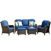 Ovios Orlando 5pc Gray Wicker Outdoor Patio Furniture Conversation Sofa Set with Cushions - 2 of 4