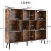 Acekool 10-Cube 3-Tier Bookshelf, Natural Wooden Shelf Bookcase Organizer, Modern Storage Cabinet with 5 Iron Legs, for Living Room, Bedroom, Office - 2 of 4